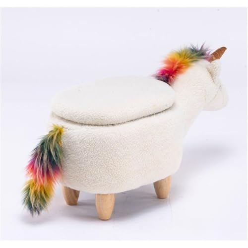 Unicorn Fabric Storage Ottoman for Kids Bedroom and Playroom
