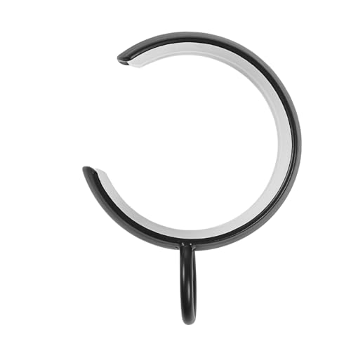 10-Pack C-Shaped Bypass Curtain Rings for 1.25-Inch Rods, Heavy Duty Metal