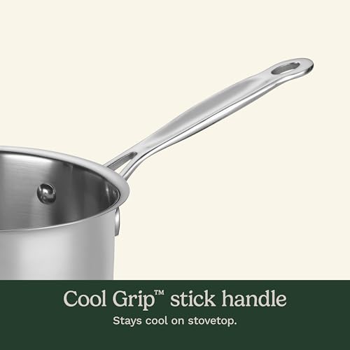 1.5-Quart Stainless Steel Saucepan with Lid, Oven & Induction Safe