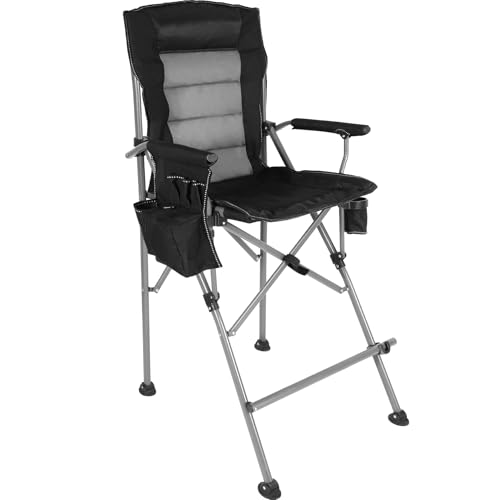 Extra Tall Camping Chair with Footrest - 330lbs Heavy Duty Folding Director Chair