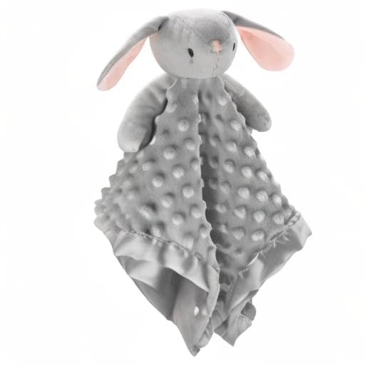 Pro Goleem Loveys - Soft Security Blanket & Snuggle Toy for Babies | 16-Inch Grey Bunny