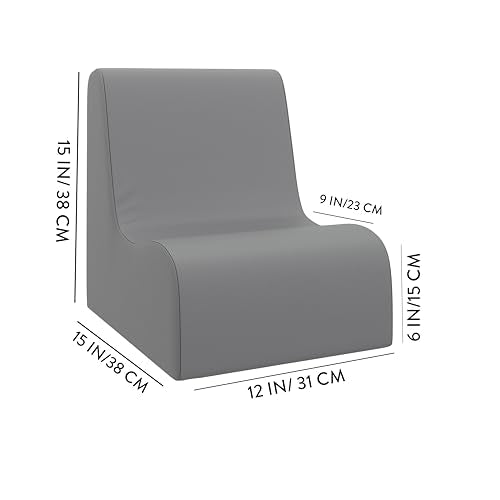 Toddler Foam Chair, Small Flexible Seating for Classrooms, Fog Blue