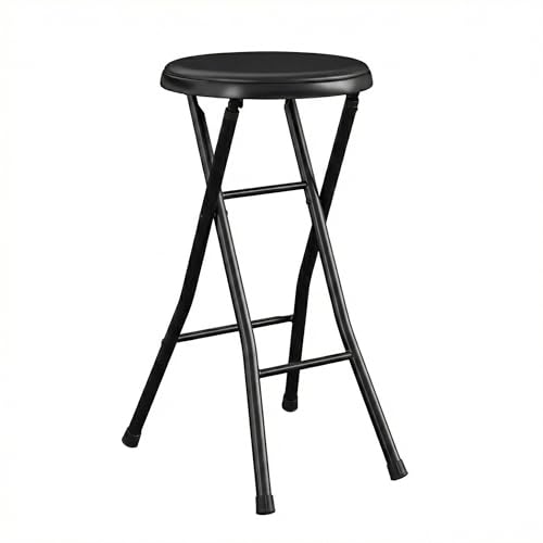 24-Inch Folding Stool with Padded Seat, Portable Collapsible Chair