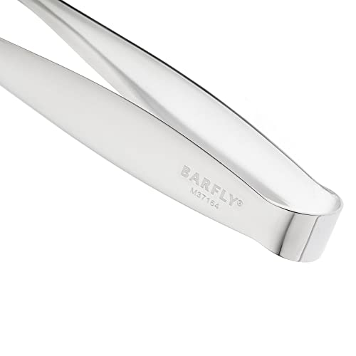Barfly Ice Tong 7.1 Inch Stainless Steel Barware Tongs - Ergonomic Ice Handling Tool