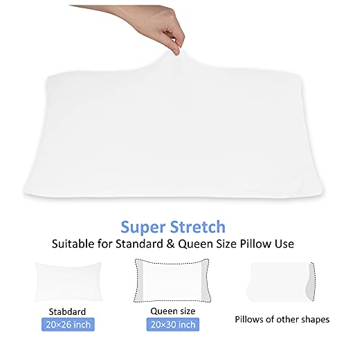Jersey Knit Pillowcases 2-Pack - Ultra Soft Microfiber Standard Queen White