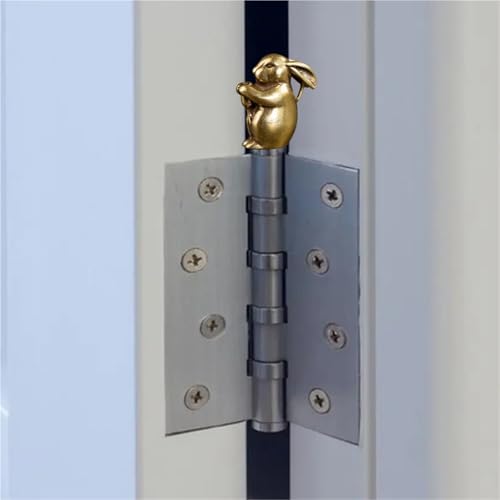 3PCS Brass Rabbit Hinge Toppers - Magnetic Decorative Animal Accents