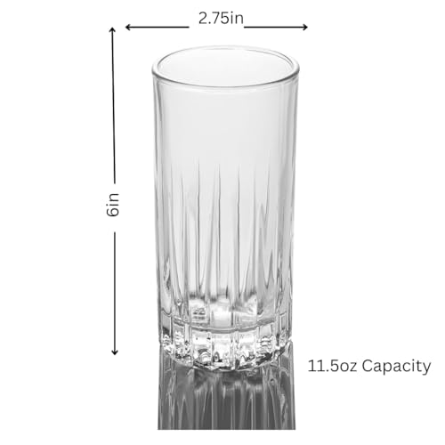 LEMONSODA 11.5oz Crystal Cut Old Fashioned Glass Set of 6 - Premium Lead-Free Rocks Glasses for Cocktails