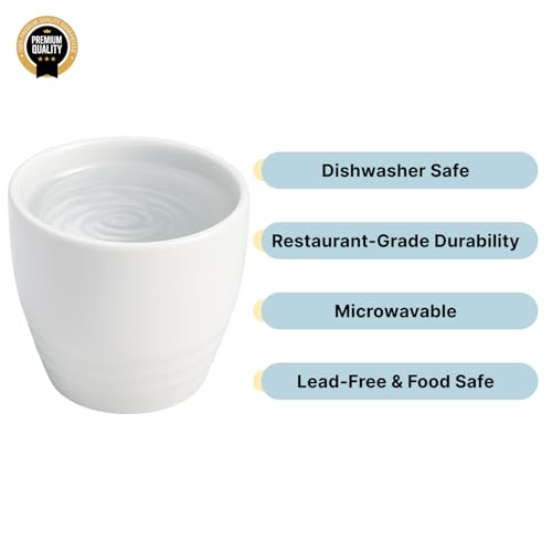 JapanBargain White Japanese Style Porcelain Sake Cups Set of 4, 1.5 oz Small Drinkware