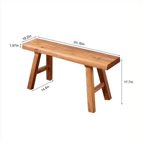 ZPrestiCraft 31.5in Rustic Farmhouse Wooden Bench - Narrow Indoor Entryway Seat