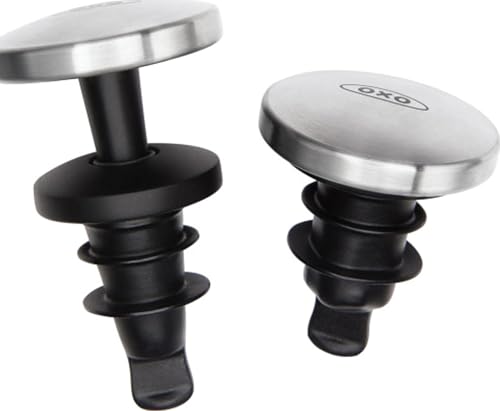 Leakproof Expanding Wine Stopper (2-Pack) - Stainless Steel Bottle Sealer