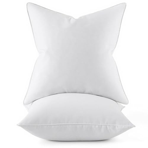 MIULEE 20x20 Feather Down Throw Pillow Inserts (Set of 2) - Cotton Cover