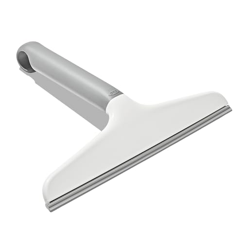10-Inch Silicone Shower Squeegee with Storage Hook for Glass and Mirrors