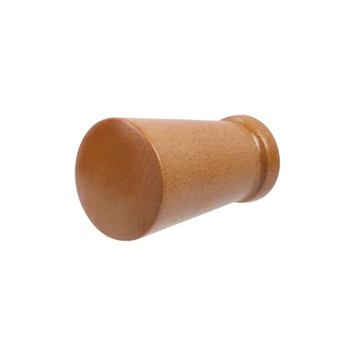 2-Piece Dark Brown Wooden Curtain Rod Finials, Decorative Screw-On End Caps