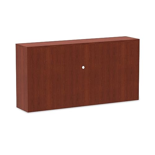 71-Inch Woodgrain Laminate Hutch with Doors, 4-Compartment Storage