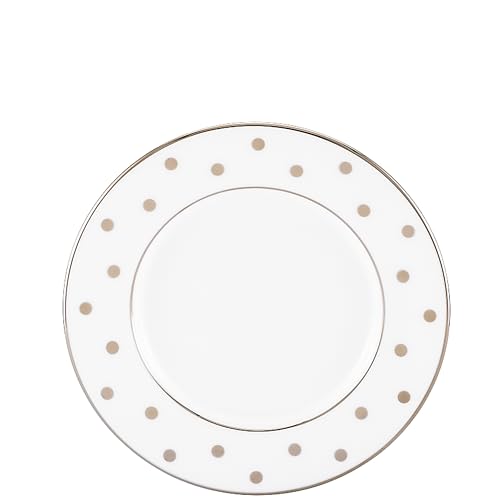 Kate Spade New York Larabee Road Platinum Saucer - Polka Dot Bone China, Dishwasher Safe, 0.25 LB - Variation of Saucer