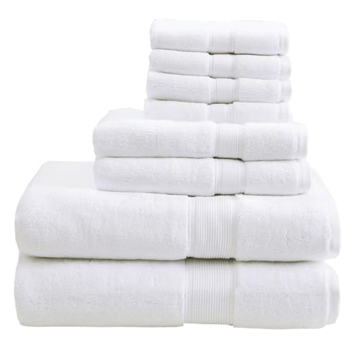 8-Piece 800GSM Cotton Bath Towel Set, Luxury Absorbent Spa Towels