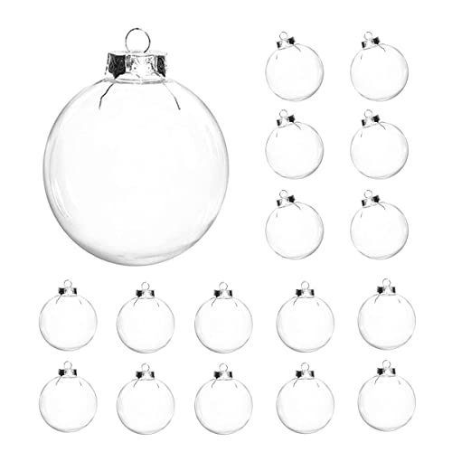 Clear Fillable Plastic Ornaments (16 Pack, 2.36 Inch) - DIY Craft Balls