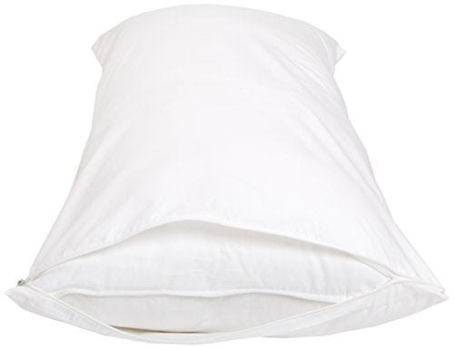 100% Cotton Hypoallergenic Body Pillow Cover with Zipper - 21 x 55 Inches, White