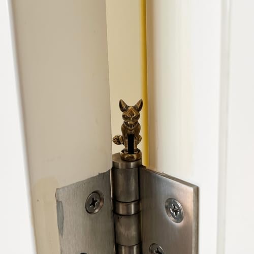 3 Pcs Brass Fox Door Hinge Toppers - Magnetic Decorative Animal Figurines