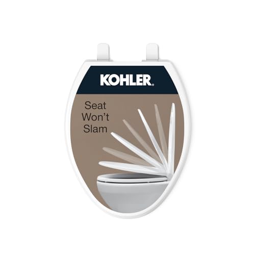 KOHLER Brevia Slow Close Elongated Toilet Seat, White