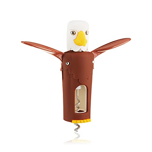True Zoo Bald Eagle Winged Corkscrew Wine Opener - Easy Grip Stainless Steel Bar Tool