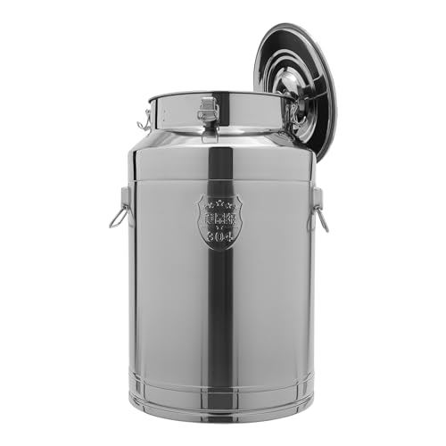 76L Stainless Steel Milk Can - Heavy Duty Liquid Storage Tank, No Spout