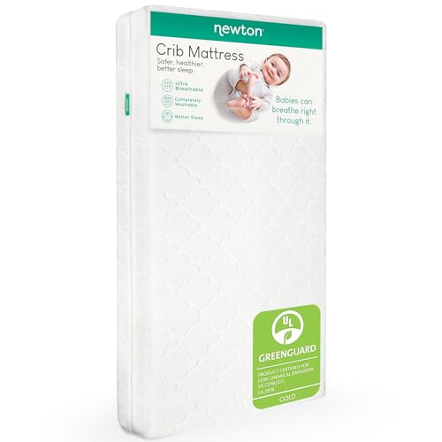 Breathable Washable Crib Mattress - 2-Stage Infant & Toddler Bed Support, White