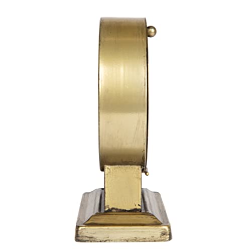 Gold Metal Mantel Clock, 8.5-Inch Glamorous Tabletop Clock for Home Decor