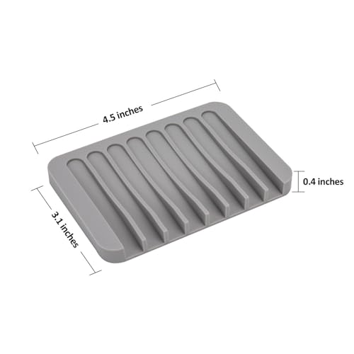 4-Pack Self-Draining Silicone Soap Dish Set for Shower & Kitchen