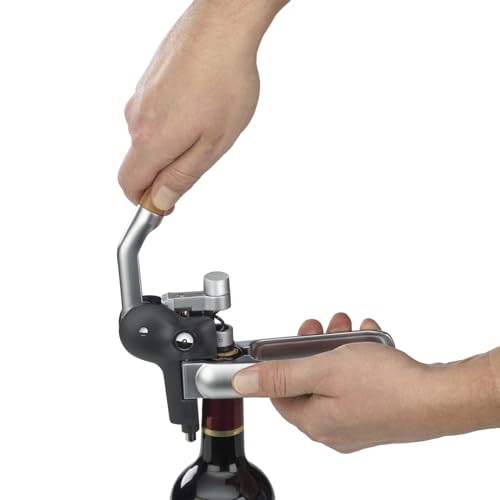 WMF Baric Lever Corkscrew Wine Opener - 19cm, Die-Cast Metal & Beech Wood, Effortless Uncorking