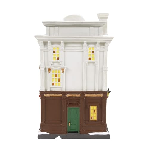 Lighted Christmas Village House Decor - Hand-Painted Porcelain (8.25 Inch)