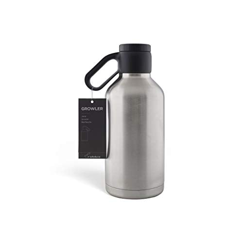 64 Oz Stainless Steel Insulated Beverage Growler with Carry Handle
