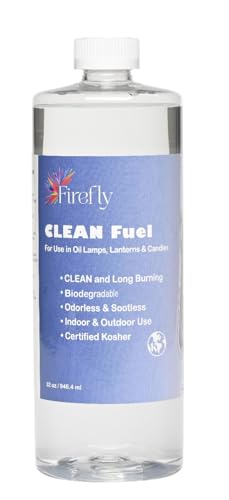 Smokeless & Odorless Lamp Oil - 32 oz Clear Paraffin Fuel for Lanterns