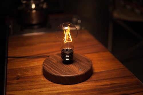 INOVAXION Levitating Floating Light Bulb with Round Base - Wireless Magnetic Lamp
