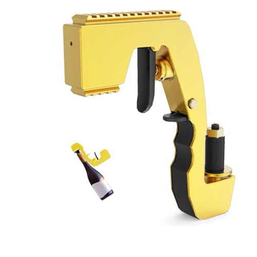UPOFI Gold Champagne Gun for Parties - Reusable Plastic Beer & Sprayer with Adjustable Stopper
