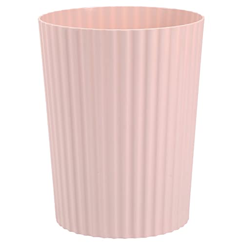 Small Round Plastic Trash Can - 1.8 Gallon Open-Top Wastebasket, Pink