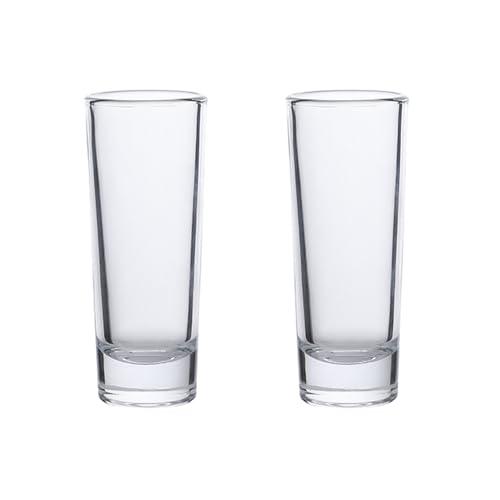 BTGLLAS 2 Pack Tall Heavy Base Shot Glasses - Clear 2 oz Tequila & Liquor Cups (2PCAK Tall)