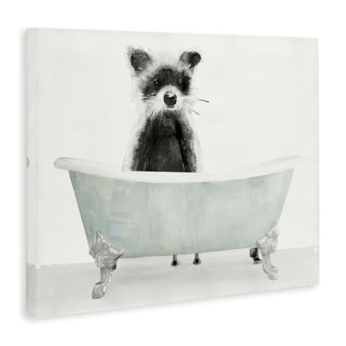 Unframed 20x16 Inch Raccoon in Tub Canvas Wall Art - Rustic Farmhouse Decor