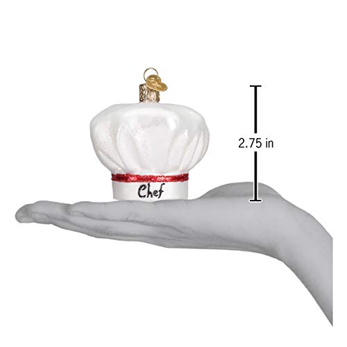 Old World Christmas Chef's Hat Glass Blown Ornament for Christmas Tree, Handcrafted Holiday Decoration, Kitchen - Chef Collection