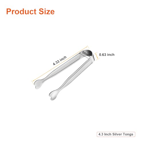 18-Piece Mini Stainless Steel Serving Tongs Set, 4.3-Inch Appetizer Tongs