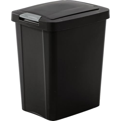 7.5 Gallon Slim TouchTop Wastebasket Black Trash Can