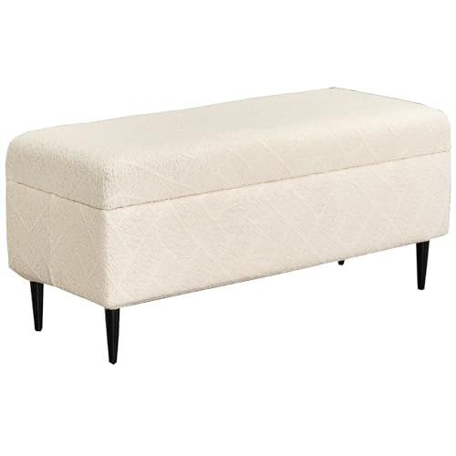 Large Stretch Ottoman Slipcover - Washable Beige Furniture Protector