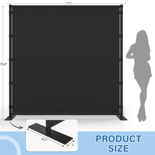 Freestanding Single Panel Room Divider, 71" x 76" Portable Privacy Screen