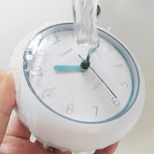Waterproof Bathroom Wall Clock - 4.7-Inch Silent Analog Quartz Shower Clock