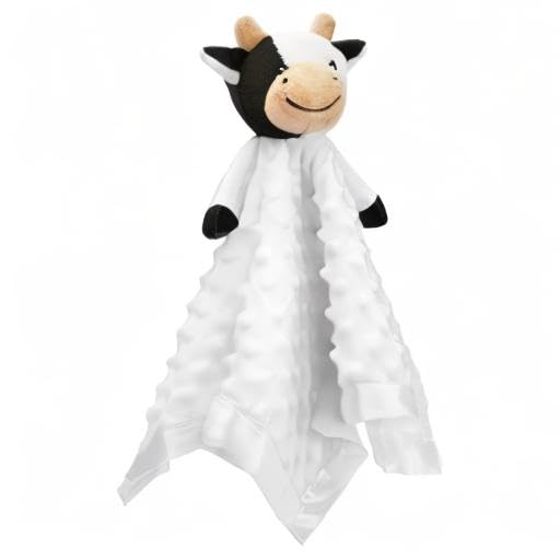 Pro Goleem Cow Security Blanket - Soft Lovey for Newborns | 16-Inch Baby Snuggle Toy