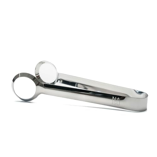 NAISU Premium Stainless Steel Ice Tongs for Clear Ice Spheres & Cubes