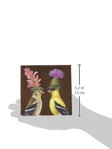 PPD Goldfinch Couple 5x5 Inch Cocktail Napkins - Decorative Paper Beverages for Parties & Celebrations - Pack of 20