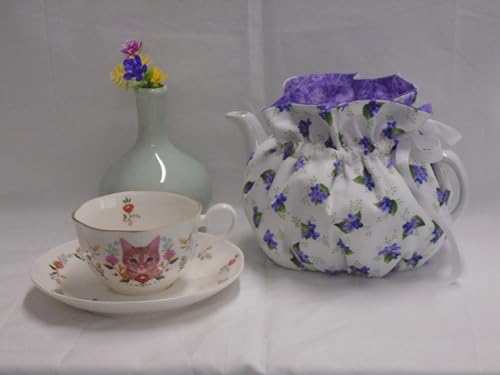 Lilac Print Reversible Insulated Tea Cozy for 2-Cup Teapots