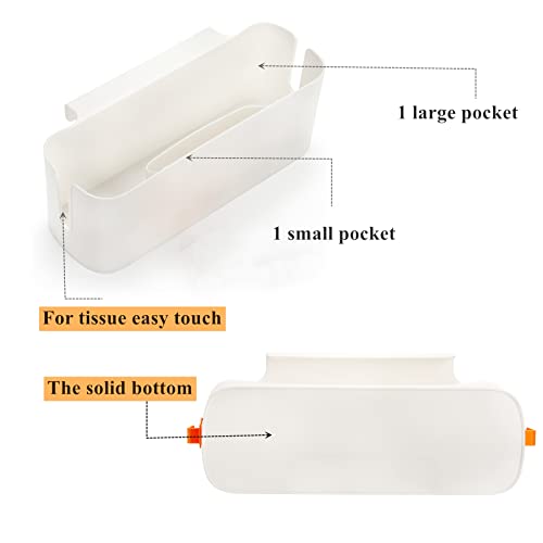 2-Pack Bedside Caddy Organizer, Plastic Hanging Storage Shelf for Bunk Beds