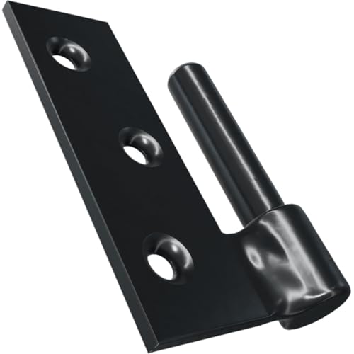 304 Stainless Steel Jamb Pintel 1/2-Inch Offset, Black Powder Coated (Pair)
